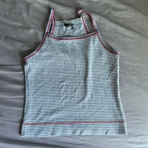 Bluish and Red crop tank